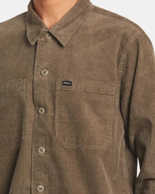 Rvca Americana Corduroy Overshirt Mushroom Men Jackets