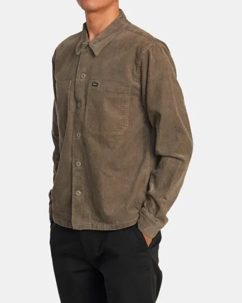 Rvca Americana Corduroy Overshirt Mushroom Men Jackets