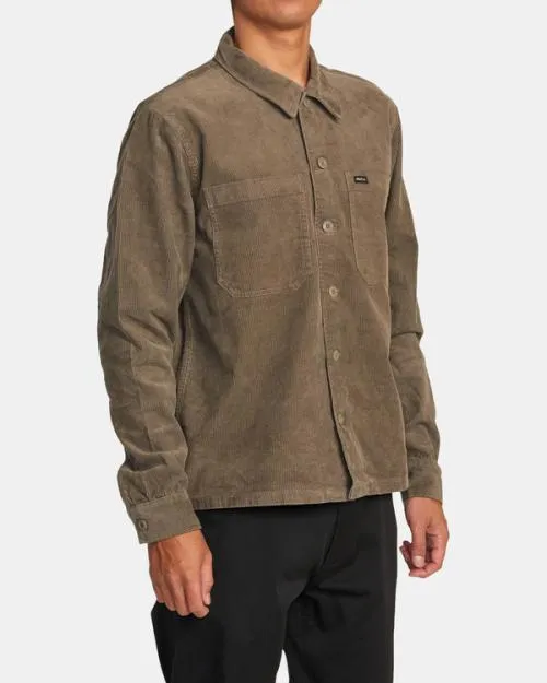 Rvca Americana Corduroy Overshirt Mushroom Men Jackets