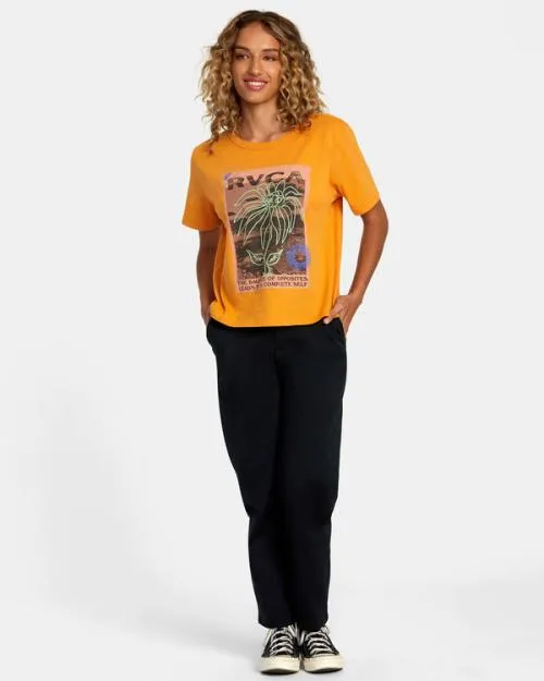 Rvca Atomic Jam Tee Tangerine Women Tees and Tanks