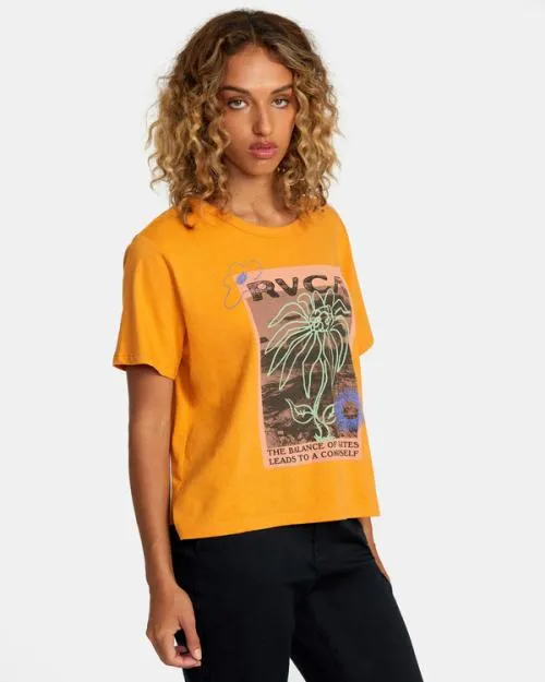 Rvca Atomic Jam Tee Tangerine Women Tees and Tanks