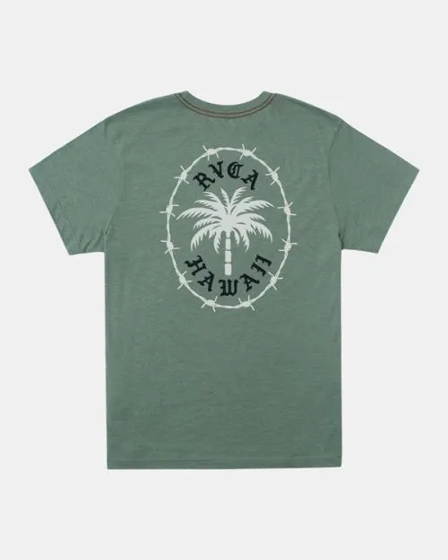 Rvca Barbed Palm TShirt Jade Men Short Sleeves