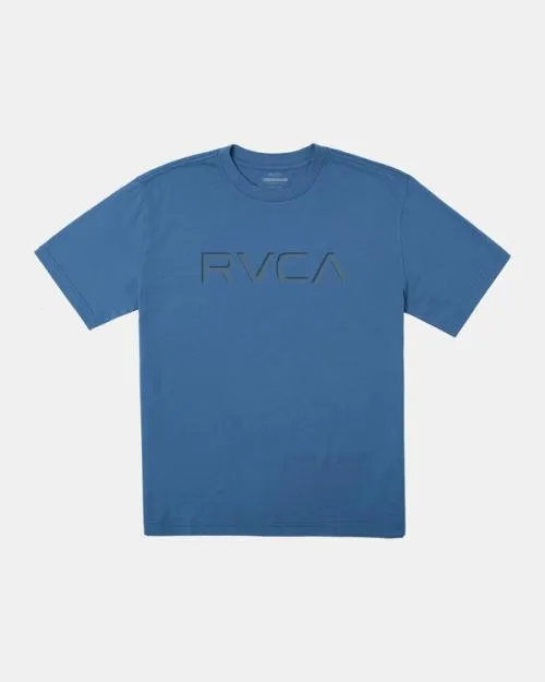 Rvca Big Embossed TShirt Cool Blue Men Short Sleeves
