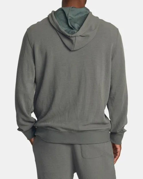 Rvca CAble Waffle Knit ZipUp Hoodie Olive SportMen Tees and Tanks
