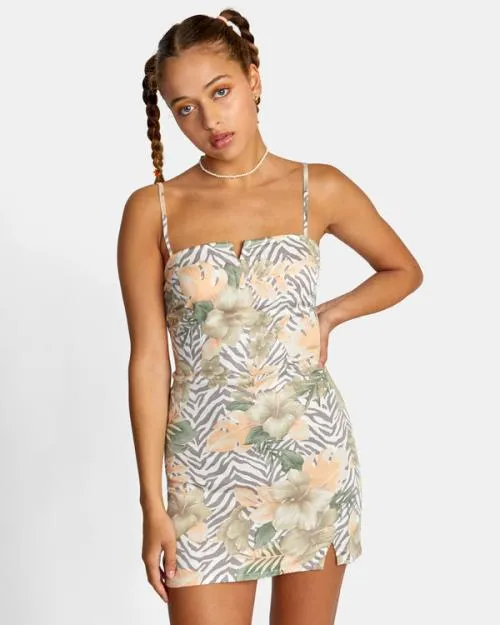 Rvca Catch My Breath Mini Sun Dress Multi Women Dresses and Rompers