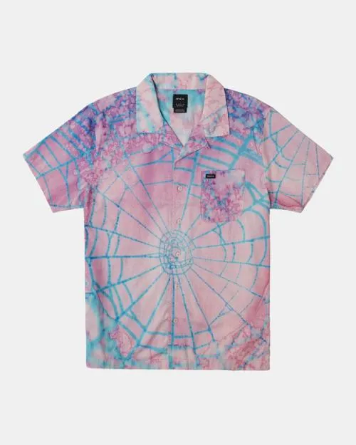 Rvca Colin Sussingham Short Sleeve Shirt Pink Men Shirts and Flannels