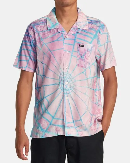 Rvca Colin Sussingham Short Sleeve Shirt Pink Men Shirts and Flannels