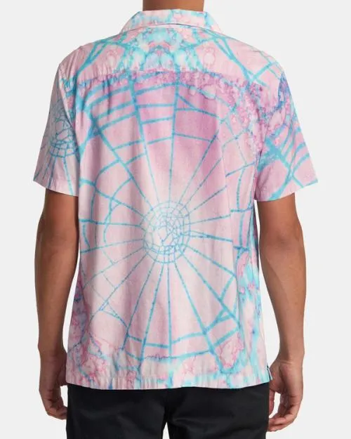 Rvca Colin Sussingham Short Sleeve Shirt Pink Men Shirts and Flannels