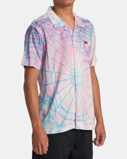 Rvca Colin Sussingham Short Sleeve Shirt Pink Men Shirts and Flannels