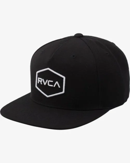Rvca Commonwealth Snapback Hat Blackwhite Men Hats and Beanies