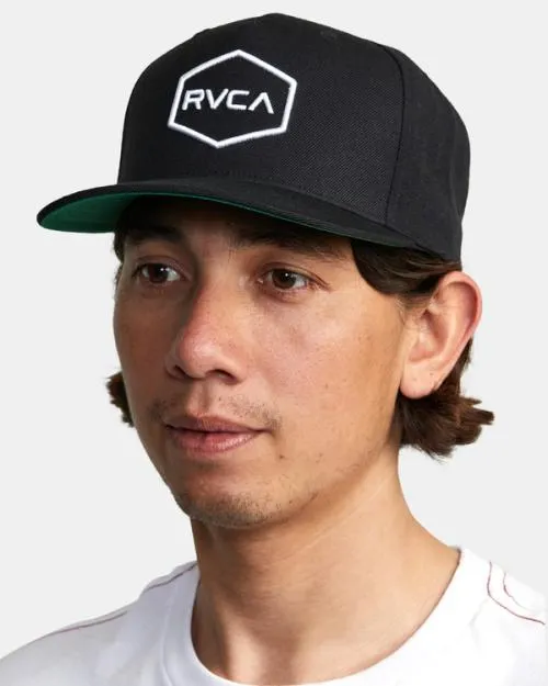 Rvca Commonwealth Snapback Hat Blackwhite Men Hats and Beanies