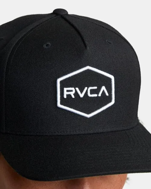 Rvca Commonwealth Snapback Hat Blackwhite Men Hats and Beanies