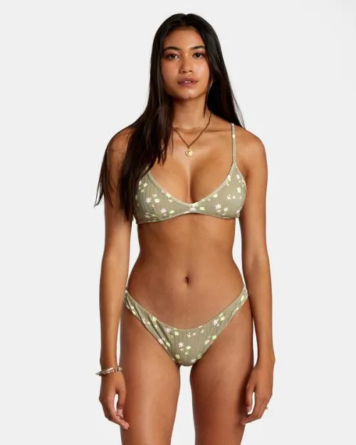 Rvca Decoupage Triangle Bikini Top Aloe Women Bikini Tops