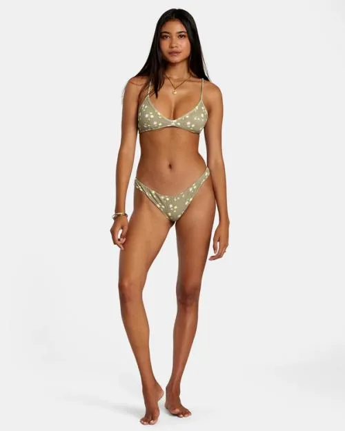Rvca Decoupage Triangle Bikini Top Aloe Women Bikini Tops