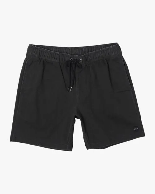 Rvca Escape Elastic Waist Walkshorts 17 Black Men Shorts and Hybrids