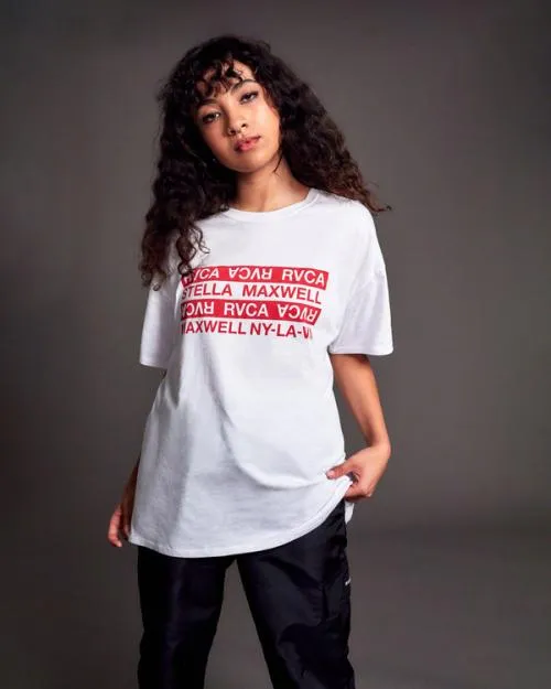 Rvca Explicit Graphic Tee White Women Tees and Tanks
