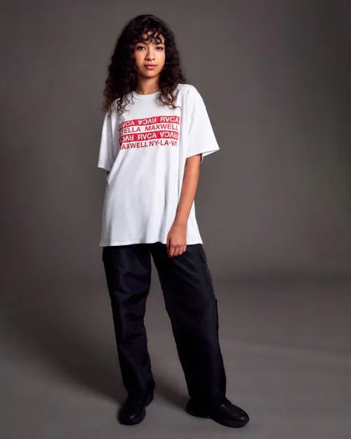 Rvca Explicit Graphic Tee White Women Tees and Tanks