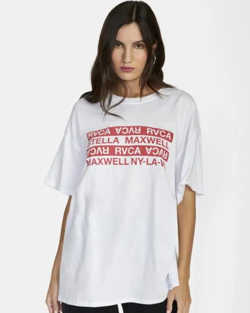 Rvca Explicit Graphic Tee White Women Tees and Tanks