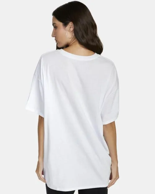 Rvca Explicit Graphic Tee White Women Tees and Tanks