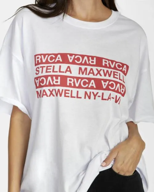 Rvca Explicit Graphic Tee White Women Tees and Tanks