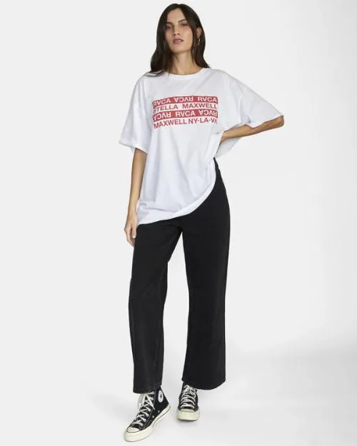 Rvca Explicit Graphic Tee White Women Tees and Tanks