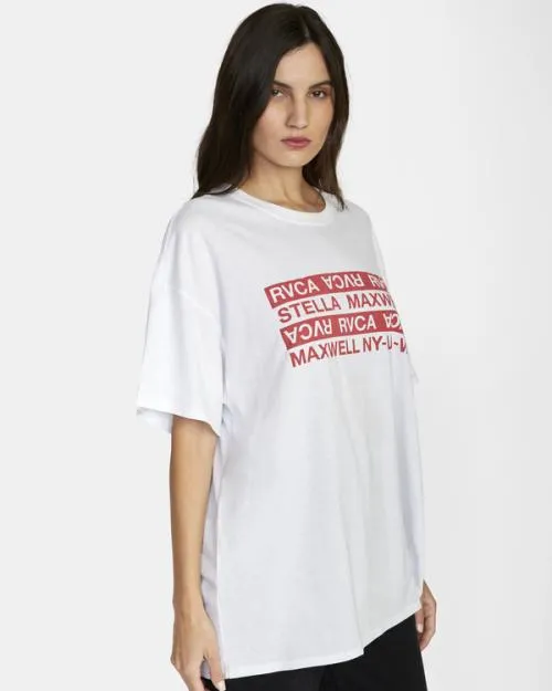 Rvca Explicit Graphic Tee White Women Tees and Tanks