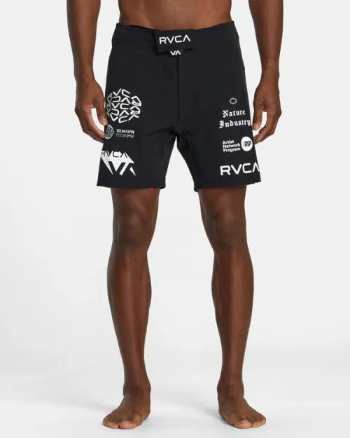 Rvca Fight Scrapper Elastic Waist Walkshorts 15034 Black All Brand 2 Men Athletic Shorts