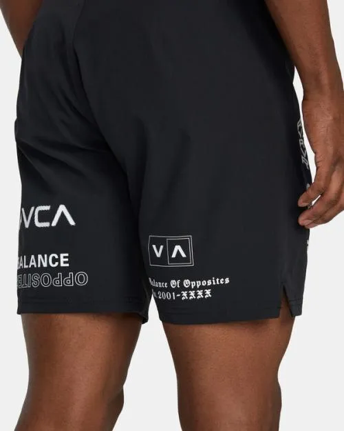 Rvca Fight Scrapper Elastic Waist Walkshorts 15034 Black All Brand 2 Men Athletic Shorts
