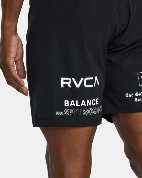 Rvca Fight Scrapper Elastic Waist Walkshorts 15034 Black All Brand 2 Men Athletic Shorts