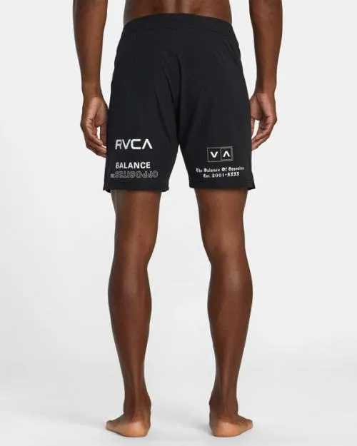 Rvca Fight Scrapper Elastic Waist Walkshorts 15034 Black All Brand 2 Men Athletic Shorts