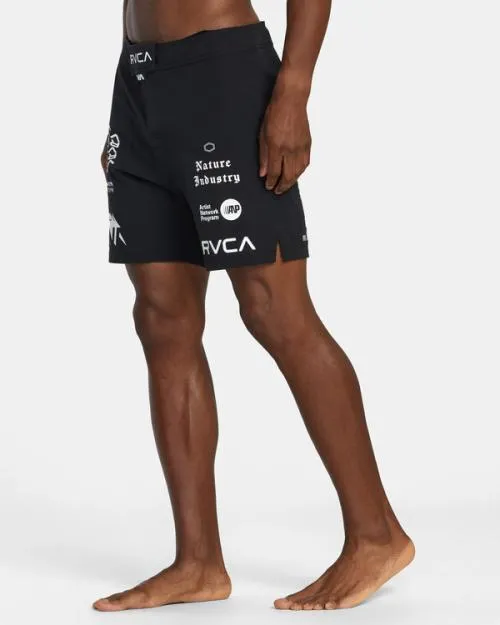 Rvca Fight Scrapper Elastic Waist Walkshorts 15034 Black All Brand 2 Men Athletic Shorts