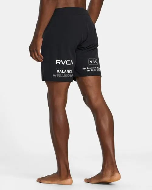 Rvca Fight Scrapper Elastic Waist Walkshorts 15034 Black All Brand 2 Men Athletic Shorts