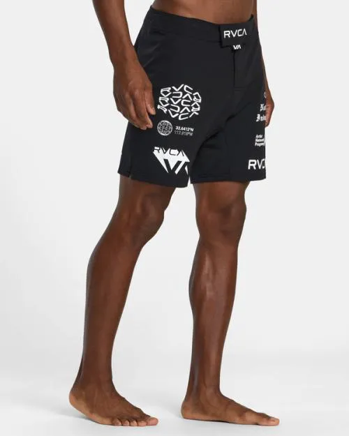 Rvca Fight Scrapper Elastic Waist Walkshorts 15034 Black All Brand 2 Men Athletic Shorts