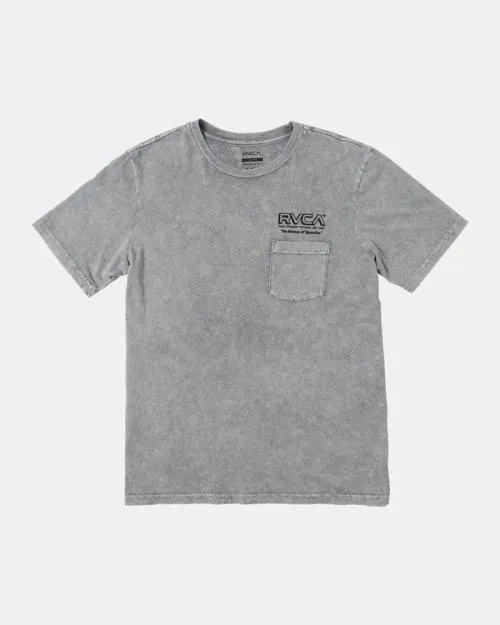 Rvca Foreman TShirt Light Grey Shock Wash Men Short Sleeves