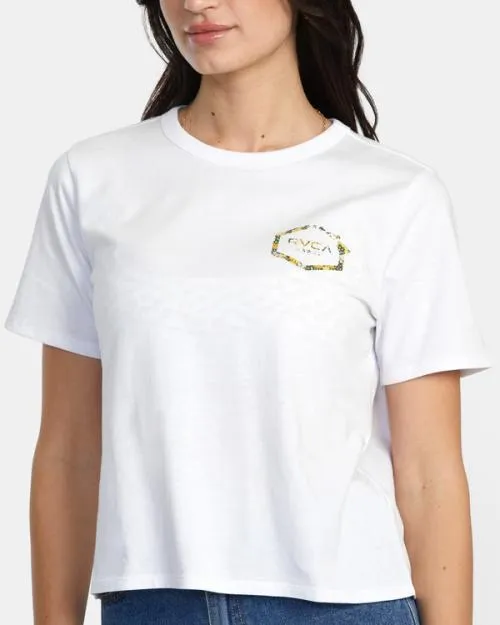 Rvca Hawaii Hex TShirt White Women Tees and Tanks