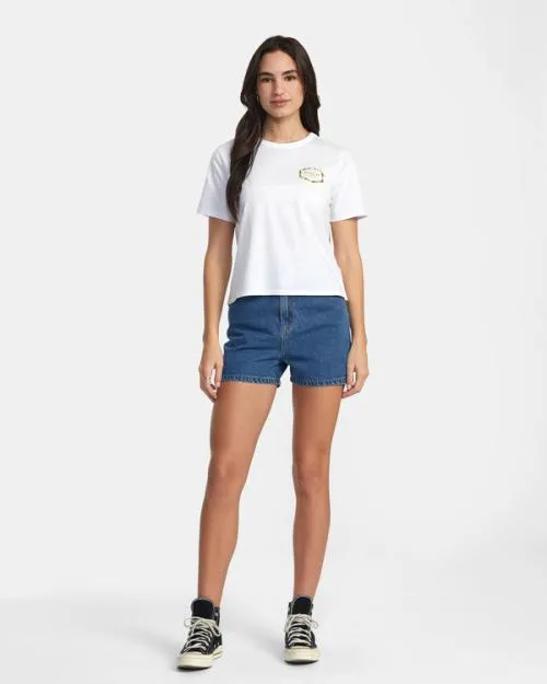 Rvca Hawaii Hex TShirt White Women Tees and Tanks