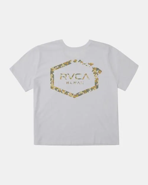 Rvca Hawaii Hex TShirt White Women Tees and Tanks