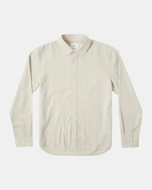 Rvca HiGrade Long Sleeve Shirt Natural Men Shirts and Flannels