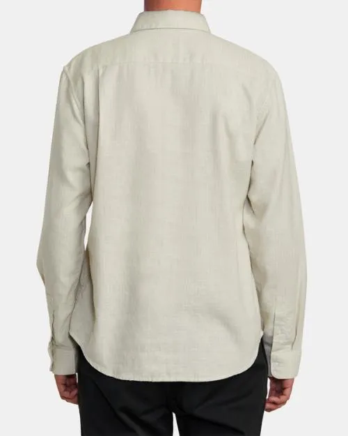 Rvca HiGrade Long Sleeve Shirt Natural Men Shirts and Flannels