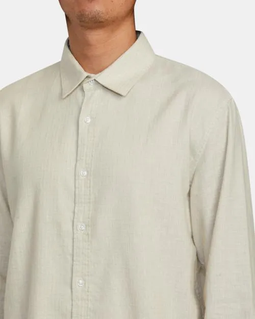Rvca HiGrade Long Sleeve Shirt Natural Men Shirts and Flannels