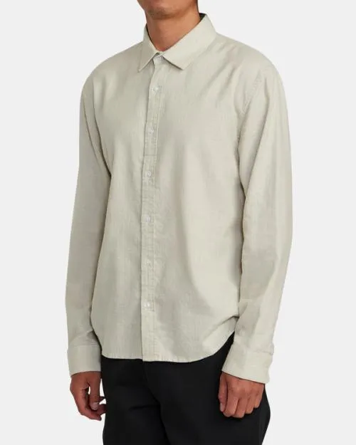 Rvca HiGrade Long Sleeve Shirt Natural Men Shirts and Flannels