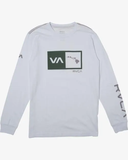 Rvca ISLAND BALANCE BOX LS White Men Tees and Tanks