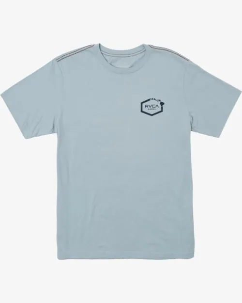 Rvca ISLAND HEX SS Powder Blue Men Short Sleeves