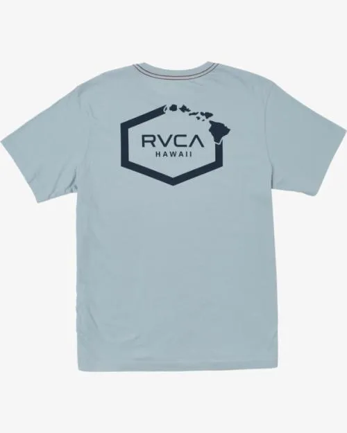 Rvca ISLAND HEX SS Powder Blue Men Short Sleeves
