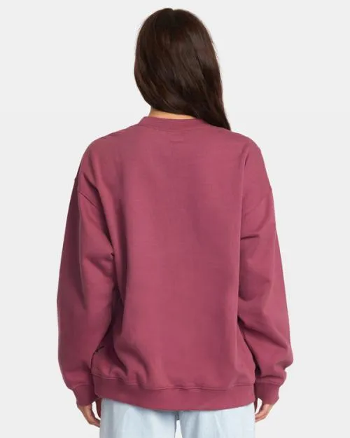 Rvca Ivy League Sweatshirt Mulberry Women Hoodies and Fleece