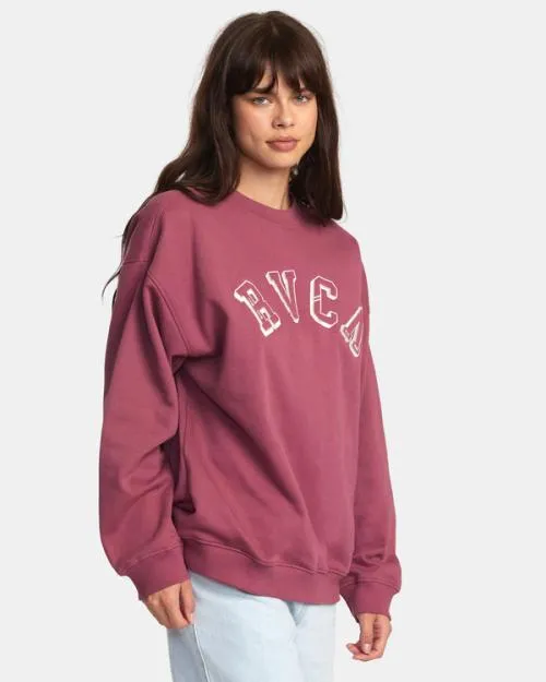Rvca Ivy League Sweatshirt Mulberry Women Hoodies and Fleece