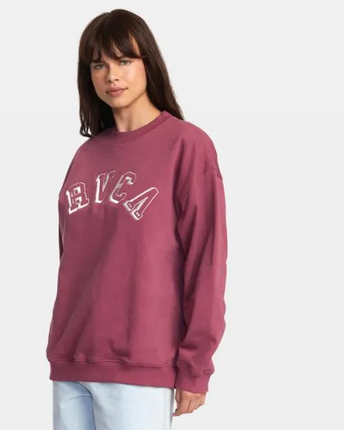 Rvca Ivy League Sweatshirt Mulberry Women Hoodies and Fleece