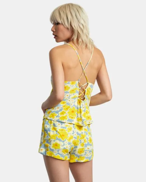 Rvca Lily Sleeveless Top Dusty Blue Women Tops