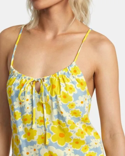 Rvca Lily Sleeveless Top Dusty Blue Women Tops