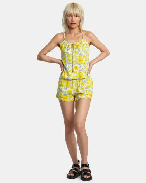 Rvca Lily Sleeveless Top Dusty Blue Women Tops